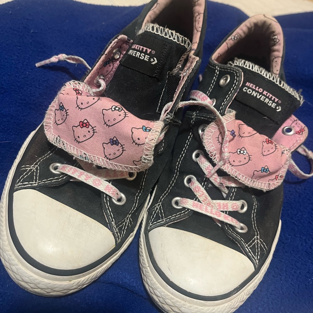 Converse Black and Pink Skull Pattern Sneakers